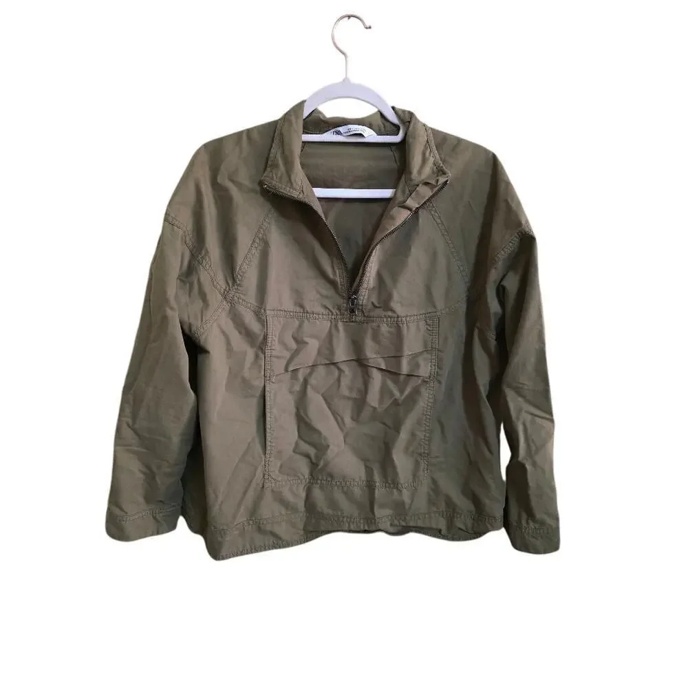 Zara Women's Green Pullover Jacket - Size Small - EUC - Picture 2 of 5